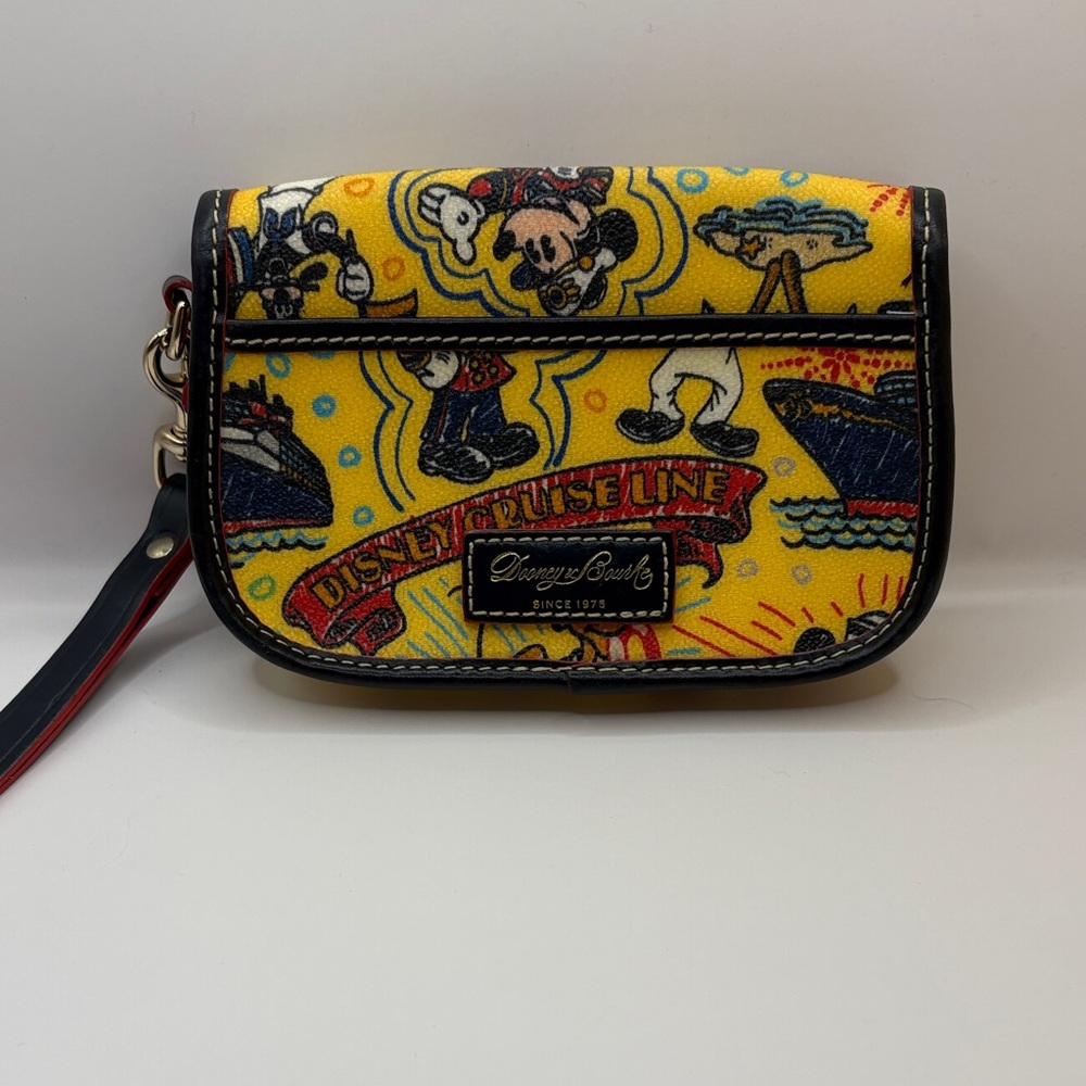 Disney Yellow and Navy Wristlet with Mickey Design